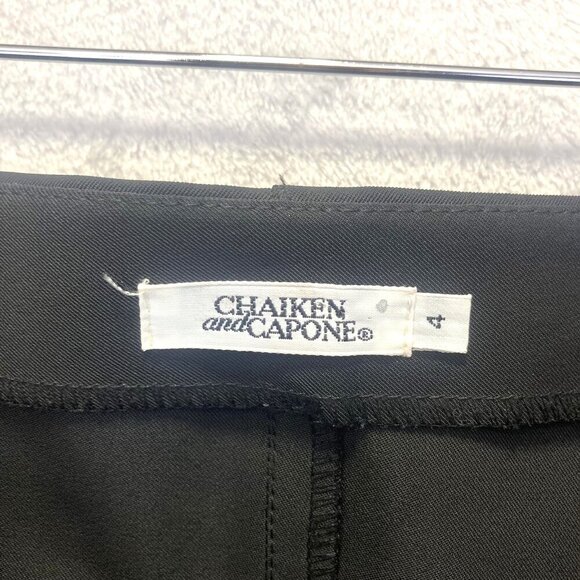 Vintage 90s Chaiken and Capone Black Pencil Skirt Womens 4 Stretch Knee USA - Picture 4 of 14